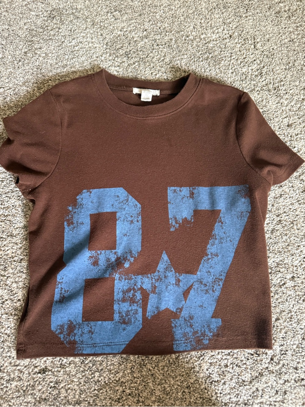 Full Tilt Brown Short-Sleeve Tee with Blue '87' Graphic